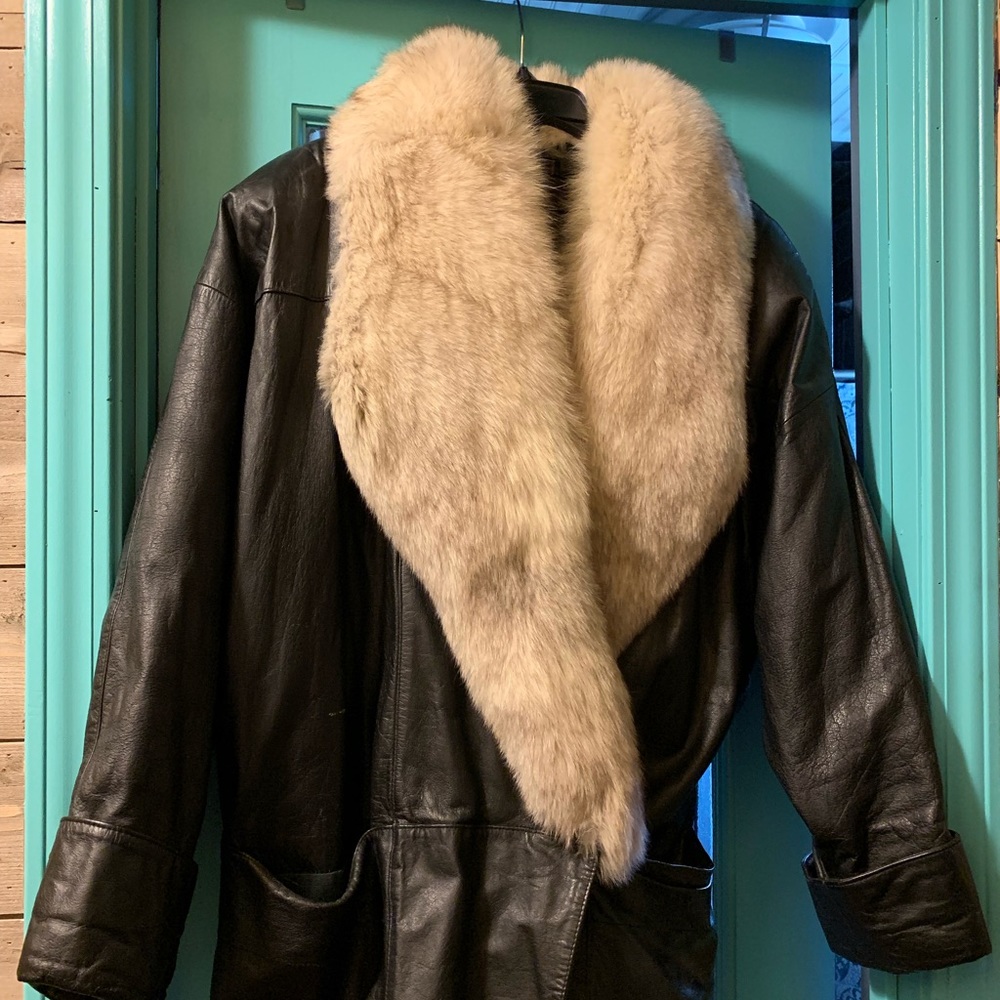 Genuine Blue fox leather 3/4 jacket